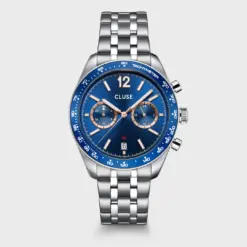 Ρολόι Cluse Aravis Dual Timer Steel, Blue, Silver Colour CW25601