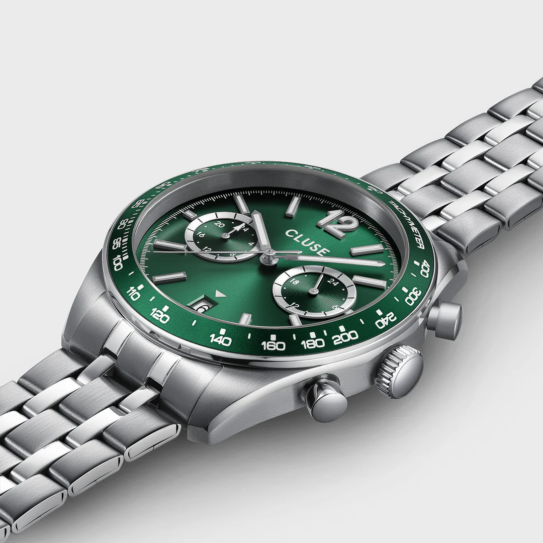 Ρολόι Cluse Aravis Dual Timer Steel, Green, Silver Colour CW25602 4 Ρολόι Cluse Aravis Dual Timer Steel, Green, Silver Colour CW25602 - Image 2