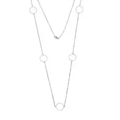 Κολιέ μακρύ από ασήμι 925 με κύκλους SSR4513SR