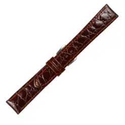 Δερμάτινο λουράκι κροκό WATCHBOX καφέ σκούρο 18mm