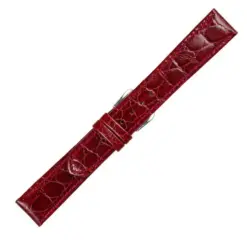 Δερμάτινο λουράκι κροκό WATCHBOX μπορντό 18mm