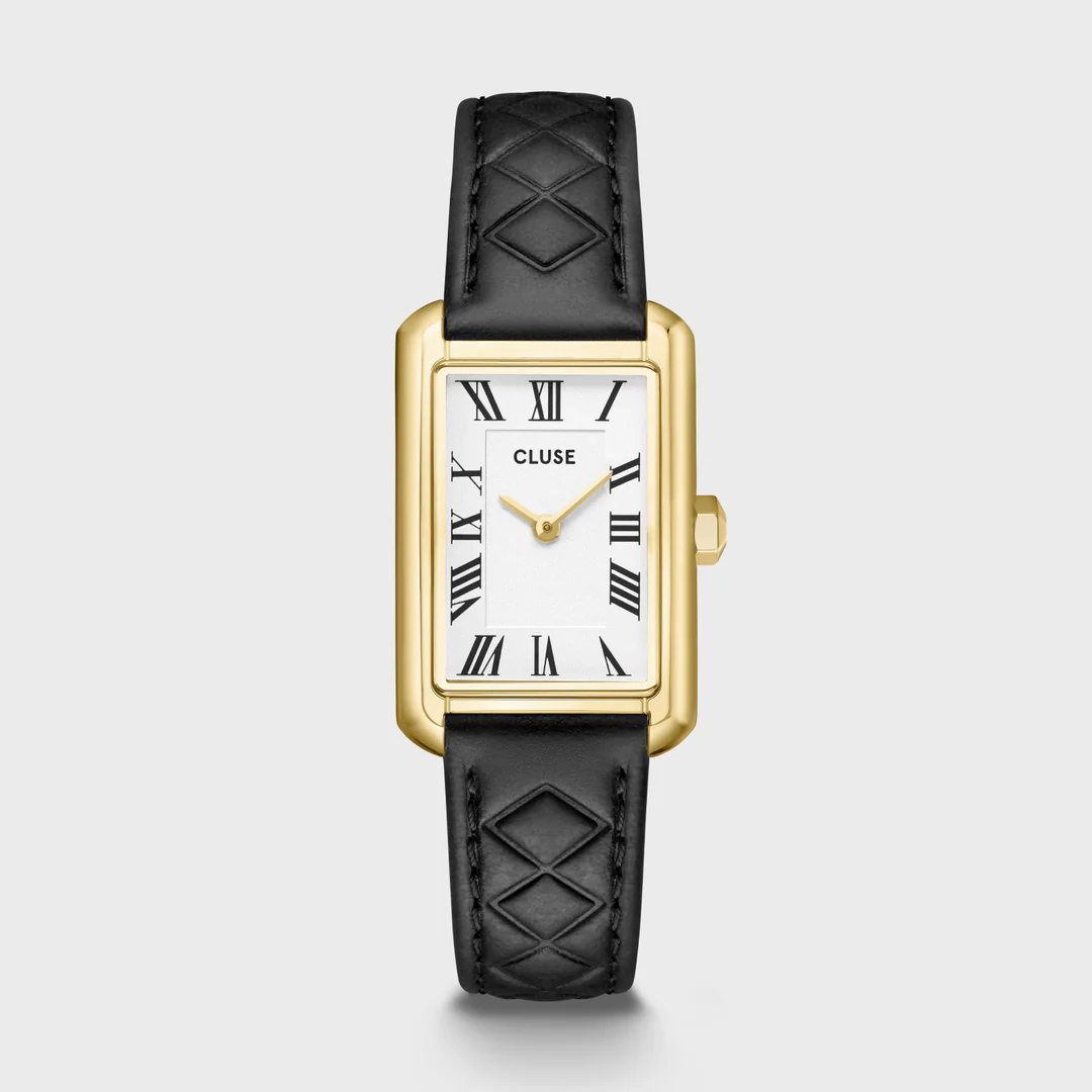 Ρολόι Cluse Belisenna Leather, Black Quilted, Gold Colour CW15005 3 CW15005_frontal
