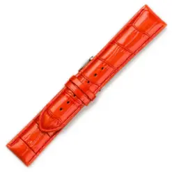 Δερμάτινο λουράκι κροκό WATCHBOX πορτοκαλί 22mm